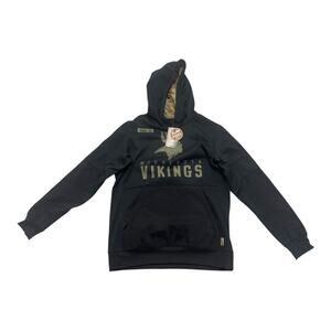 NWT ON FIELD Nike Men's Med Black Minnesota Vikings Salute to Service Hoodie NFL